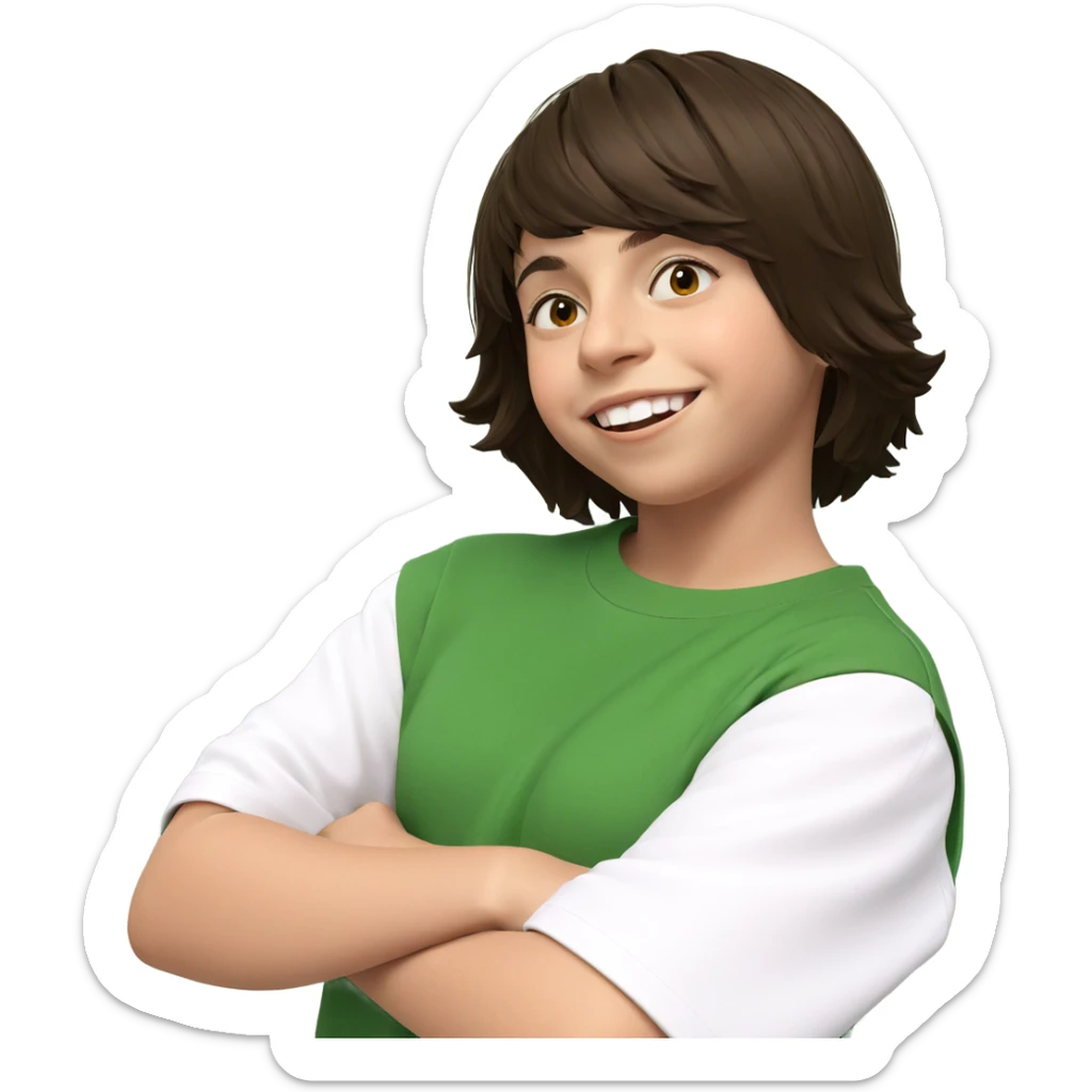 smiling girl with short hair sticker