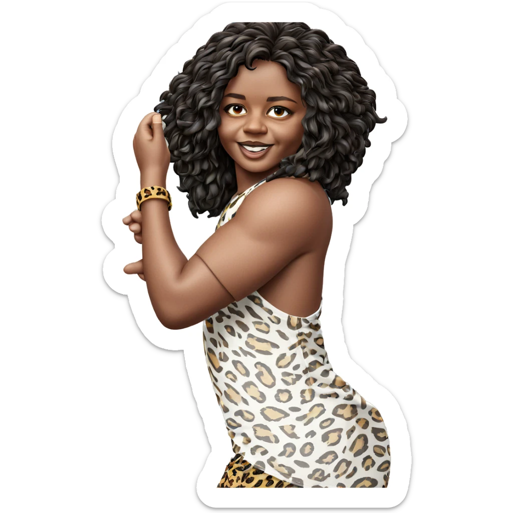 smiling boy with animal print sticker