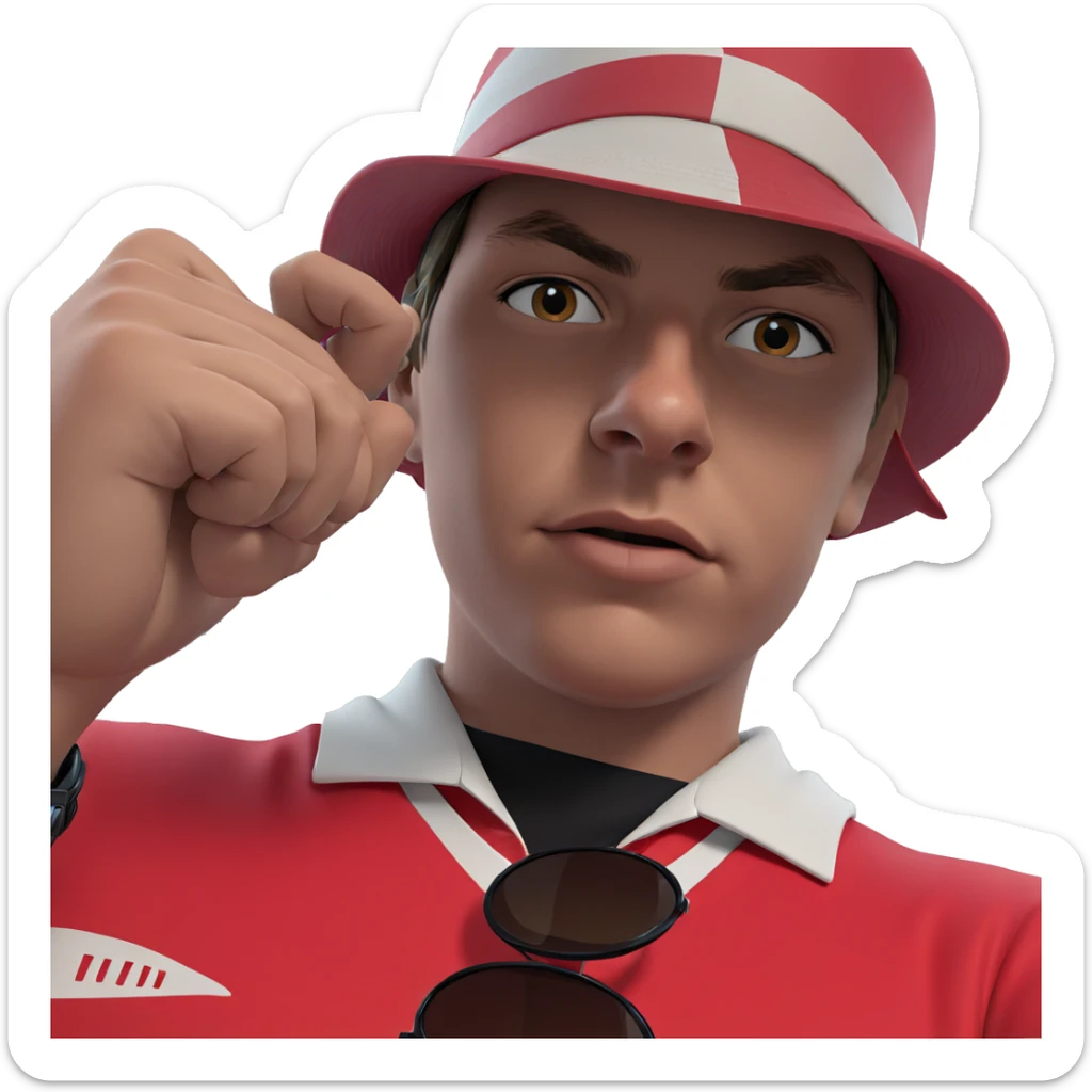 boy in hat and sunglasses sticker