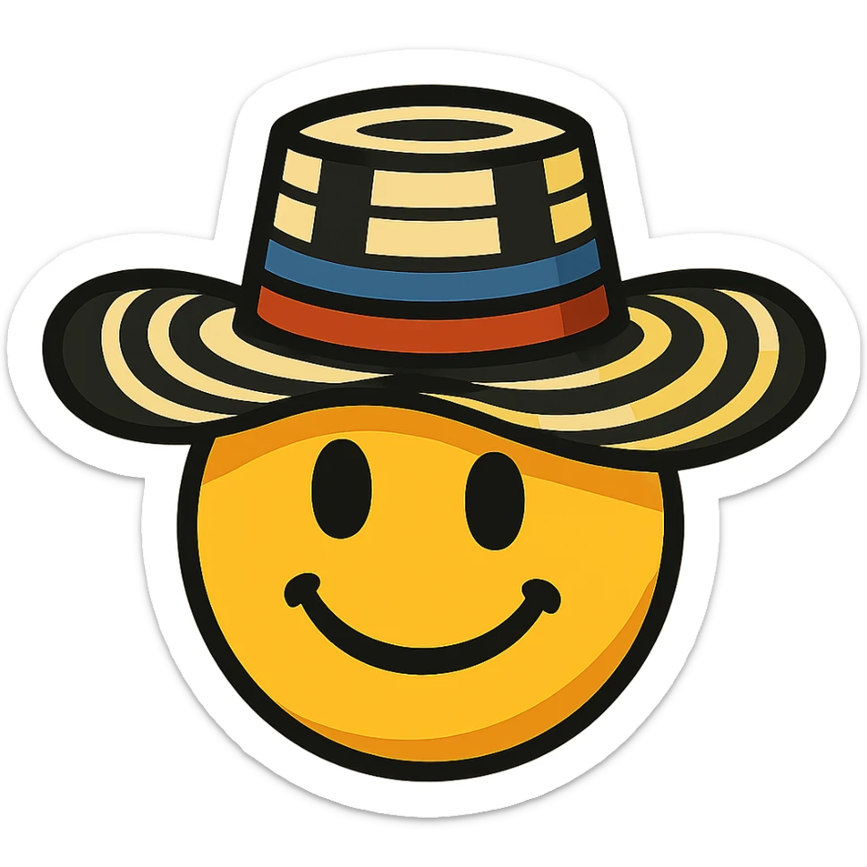 cartoon style sombrero vueltiao colombiano emoji sticker