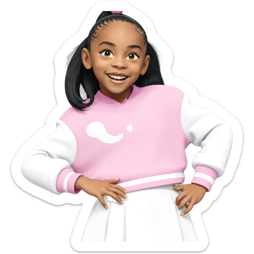 smiling girl with black hair sticker