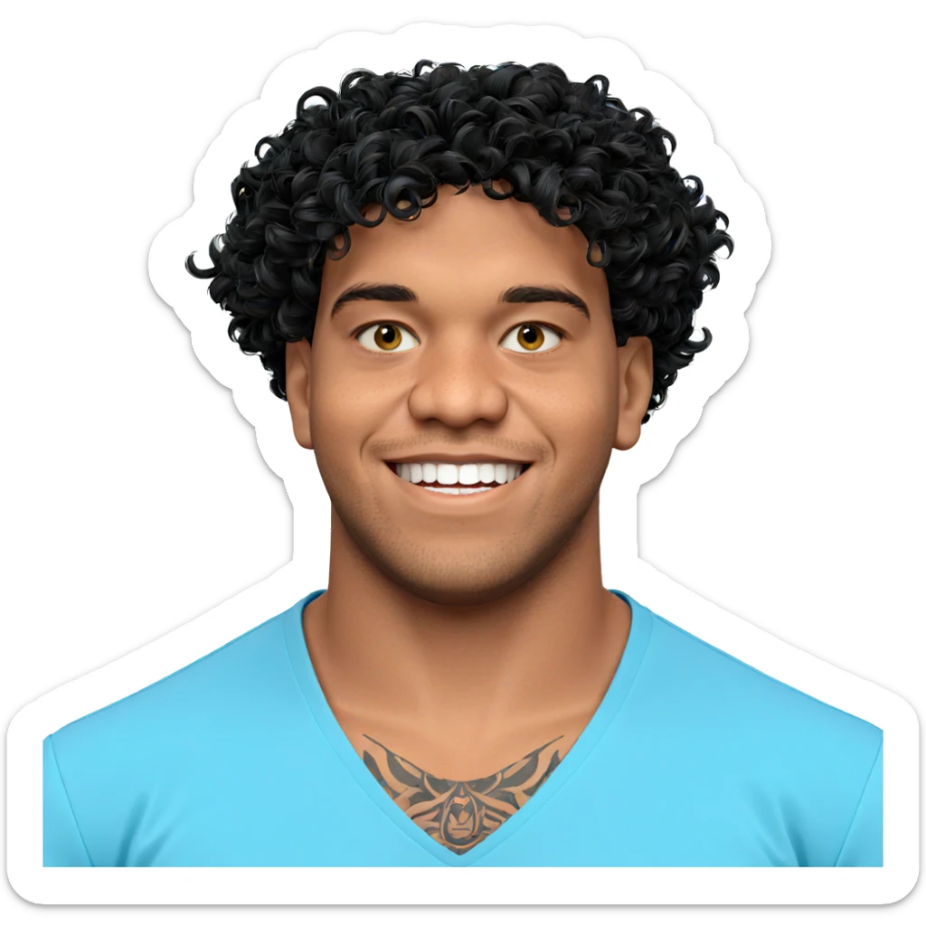 smiling boy with tattoos sticker