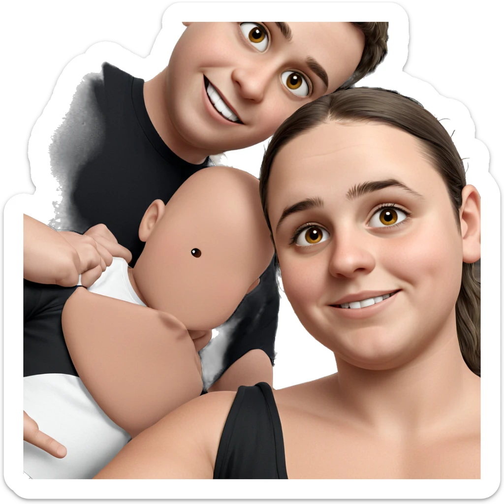 boys in black shirts smiling sticker