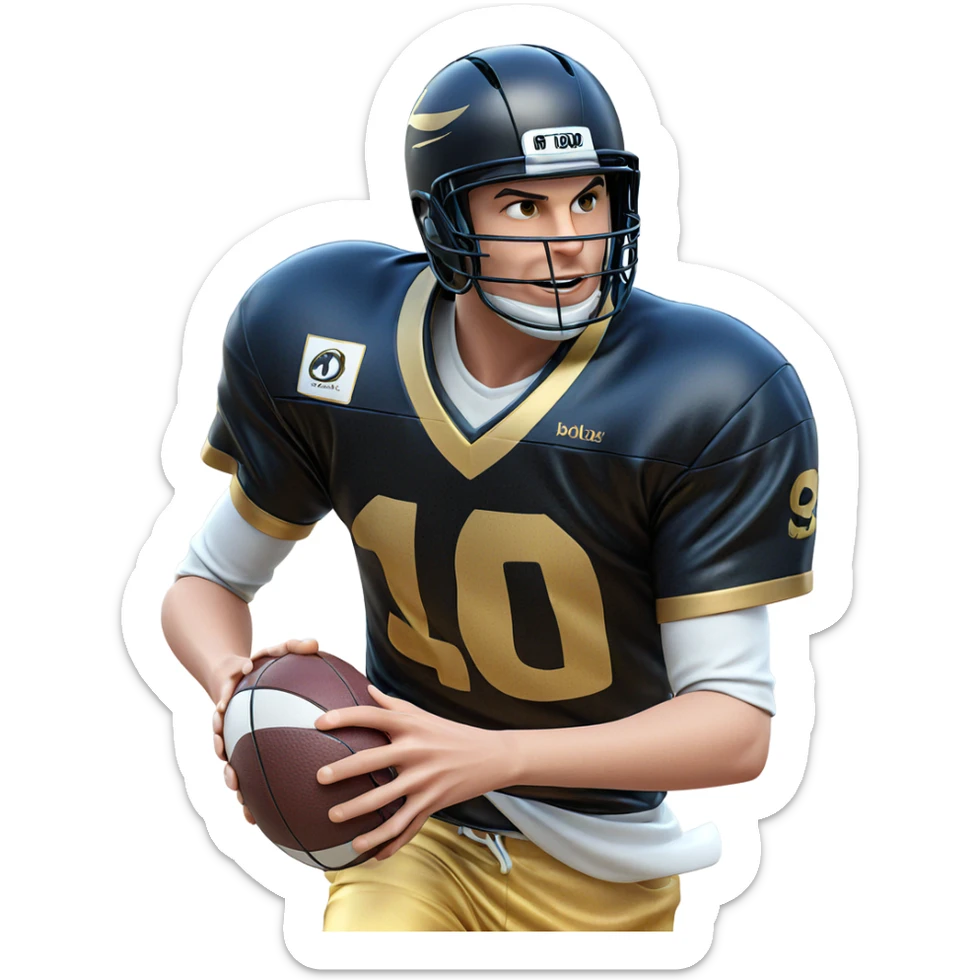 boy with ball in focus sticker