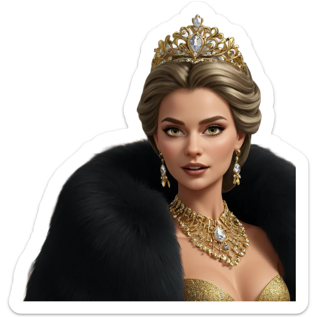 elegant girl in tiara sticker