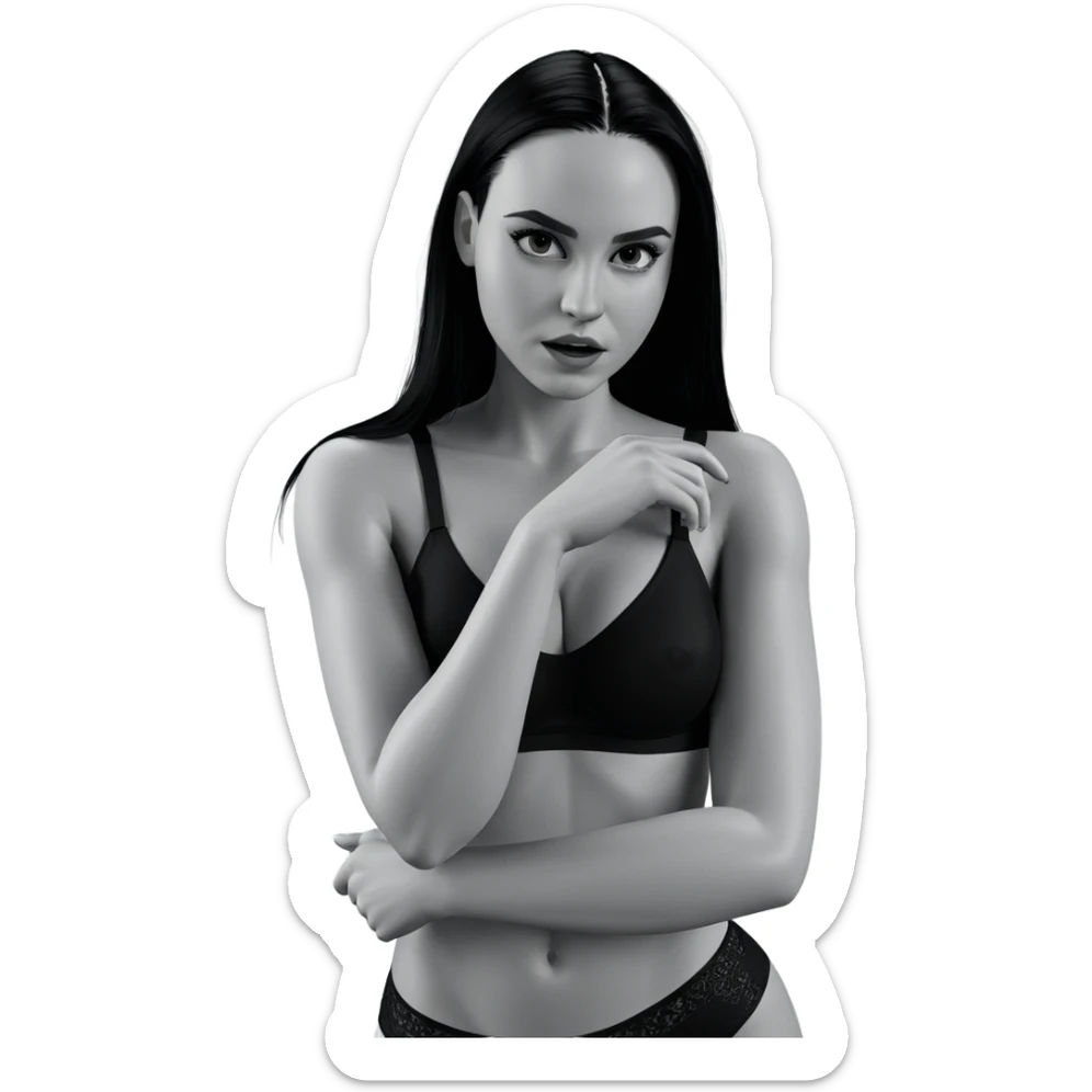 monochrome girl in underwear sticker