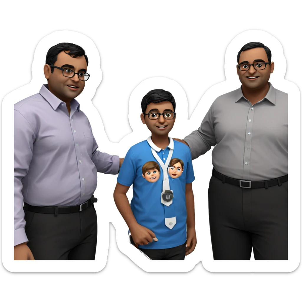 three boys in collared shirts sticker