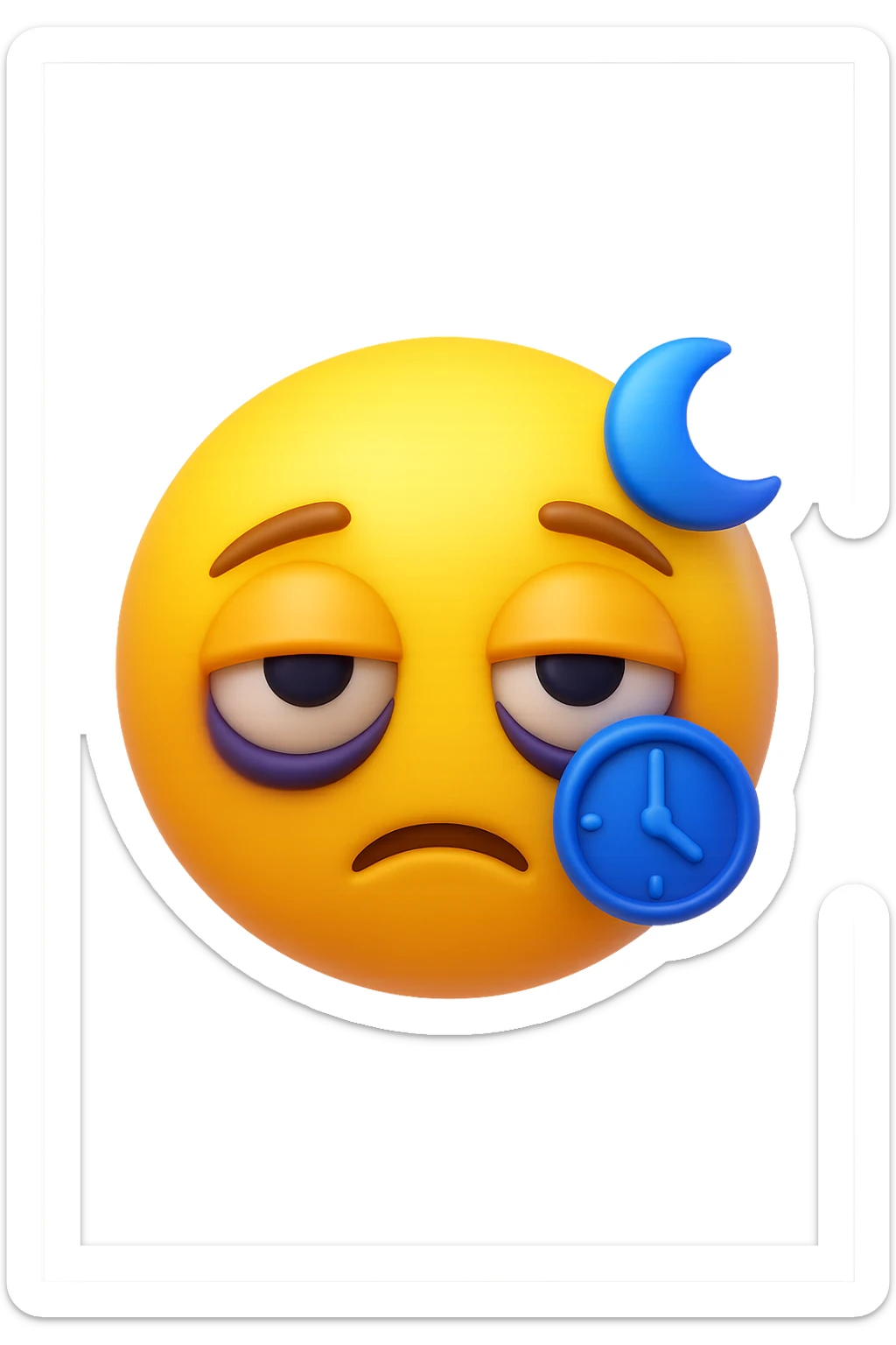 emoji 3d stile iphone di insonnia, alterazione del sonno 3d sticker