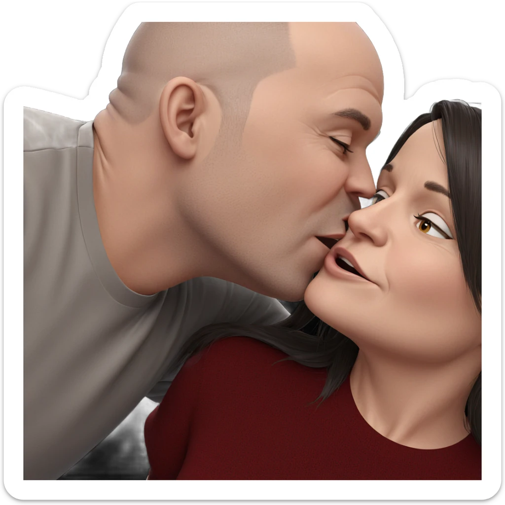 tender kiss between two souls sticker