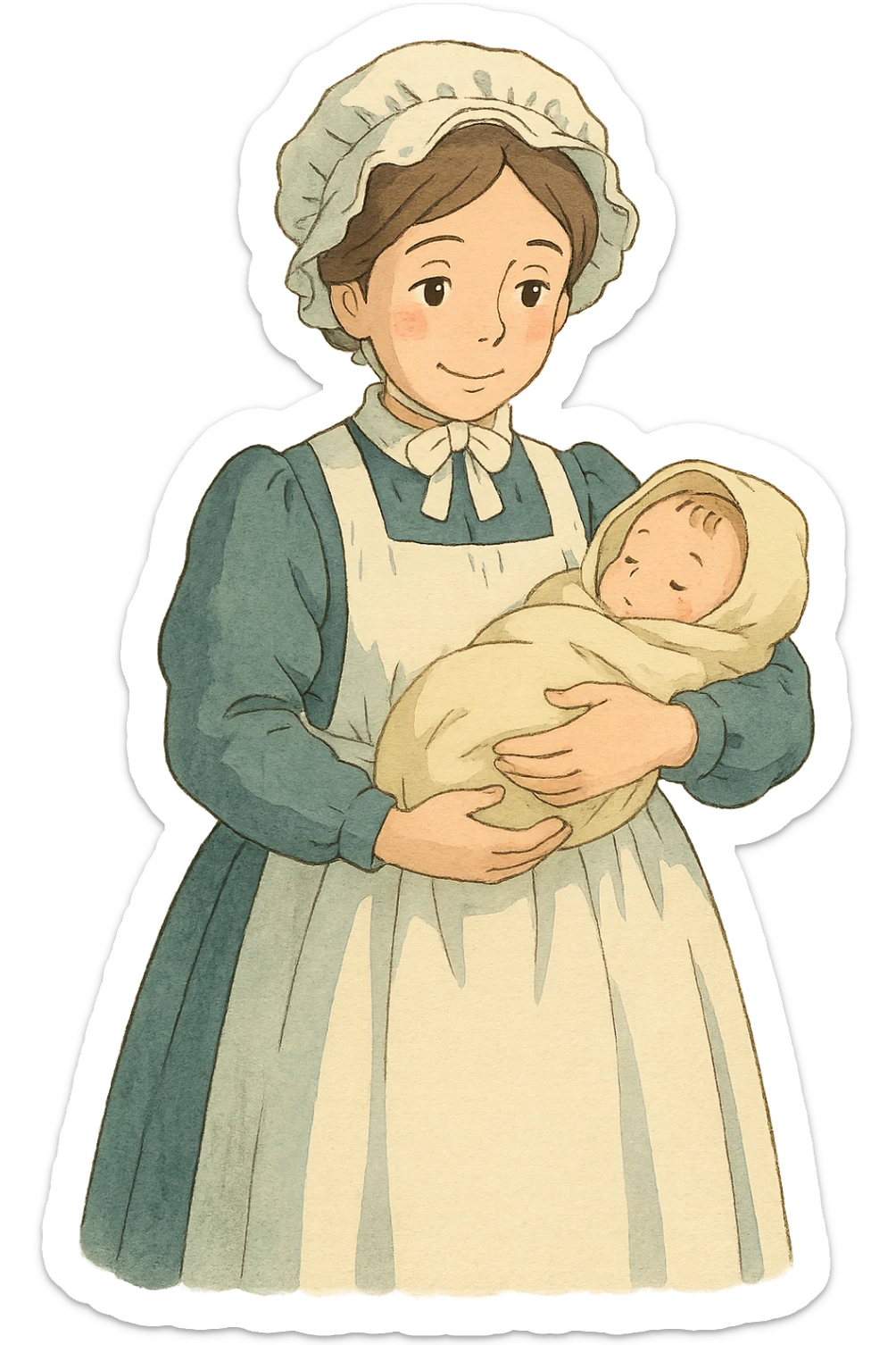 victorian midwife sticker