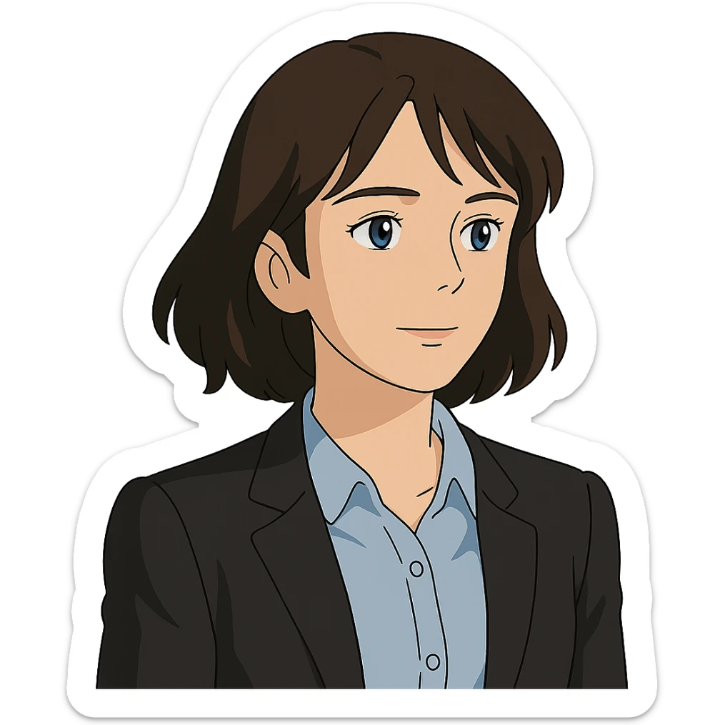 ghibli style portrait of Teresa Lisbon from The Mentalist sticker