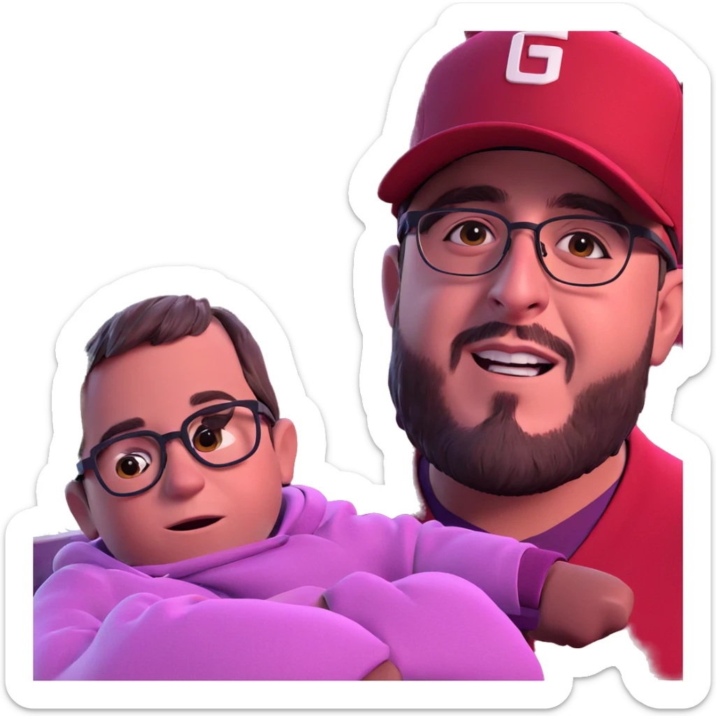 boys in hats and glasses sticker