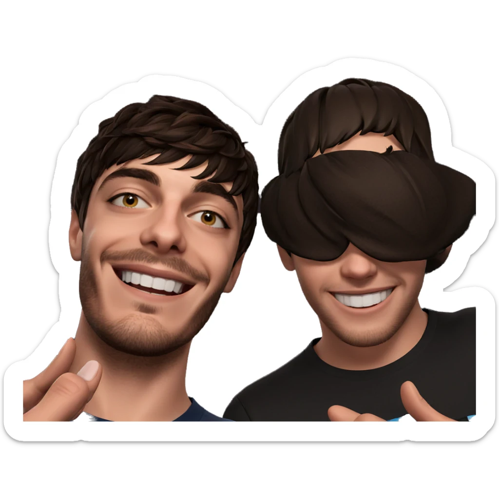 two boys smiling together sticker