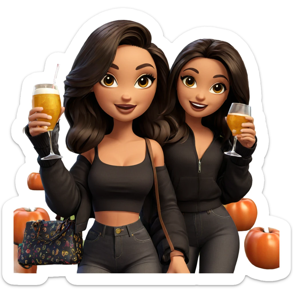 friends enjoying a casual drink sticker