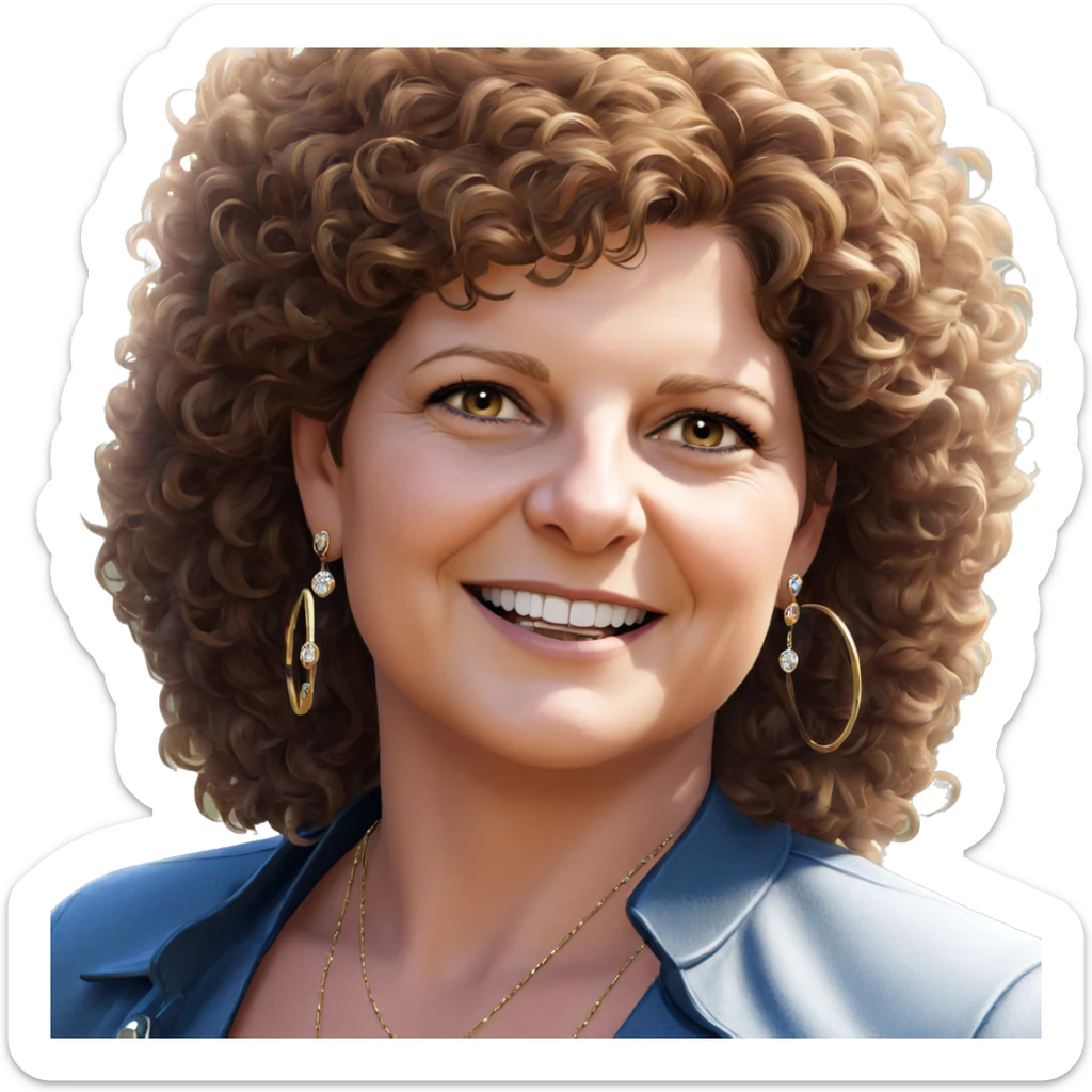 smiling girl with jewelry portrait sticker