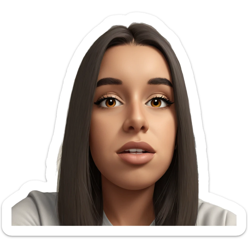 realistic portrait of girl sticker