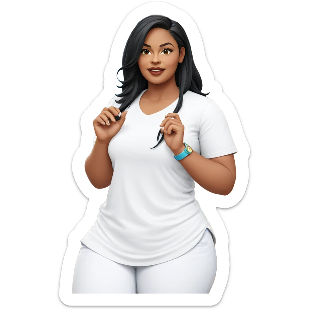curvy girl in casual outfit sticker