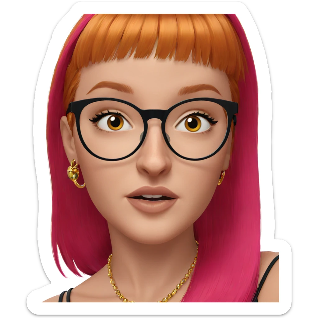 portrait of girl with jewelry sticker