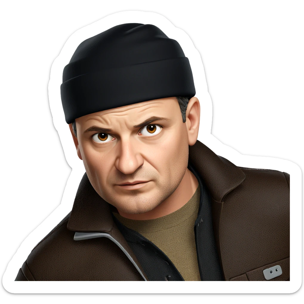 boy with hat and scar sticker