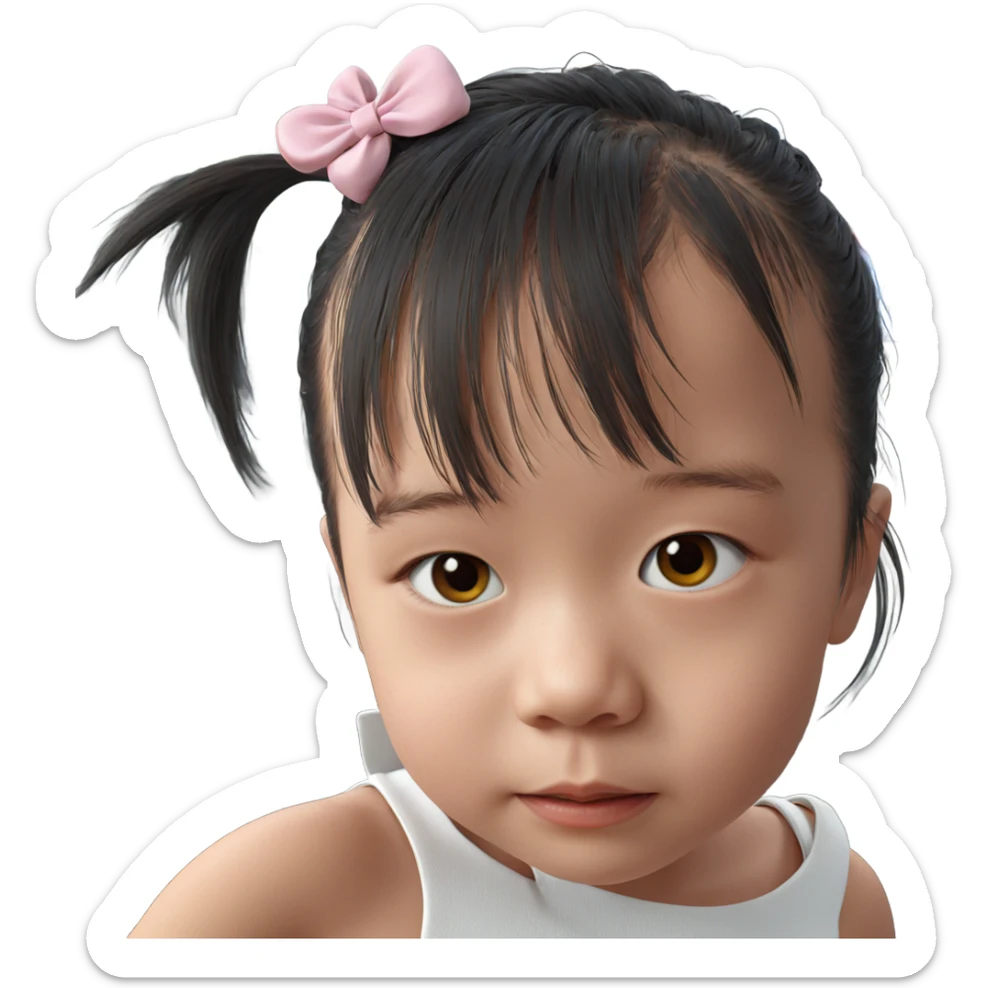 realistic portrait of girl sticker