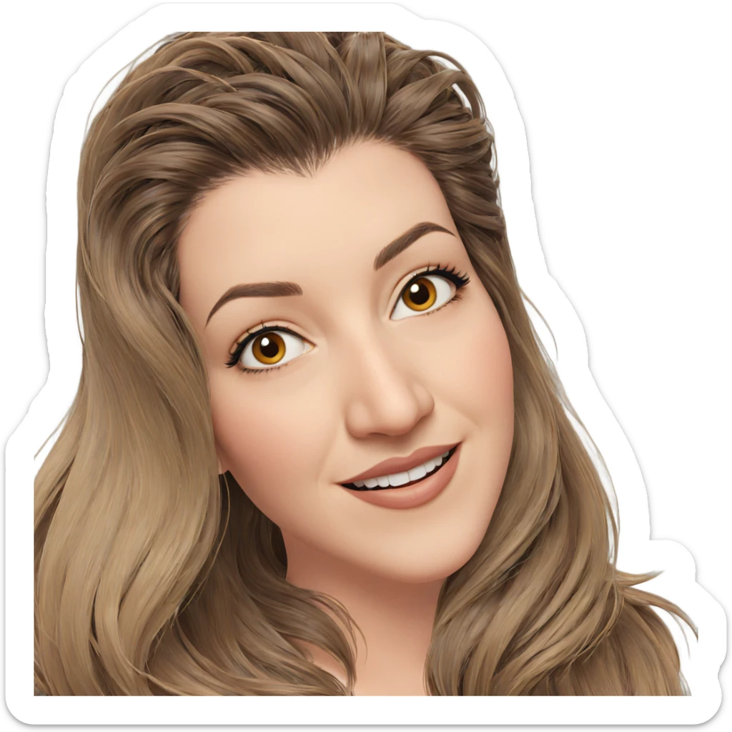 smiling girl with brown hair sticker