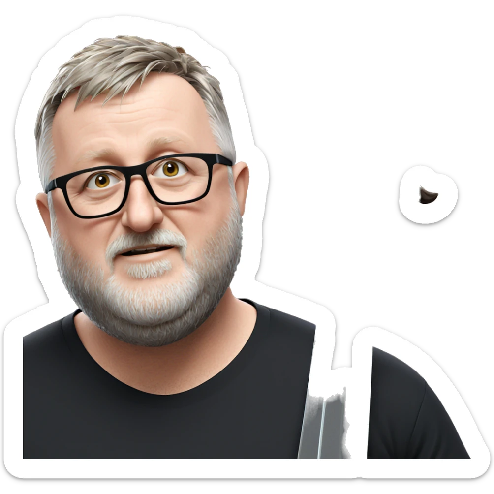 bearded guy in black shirt sticker