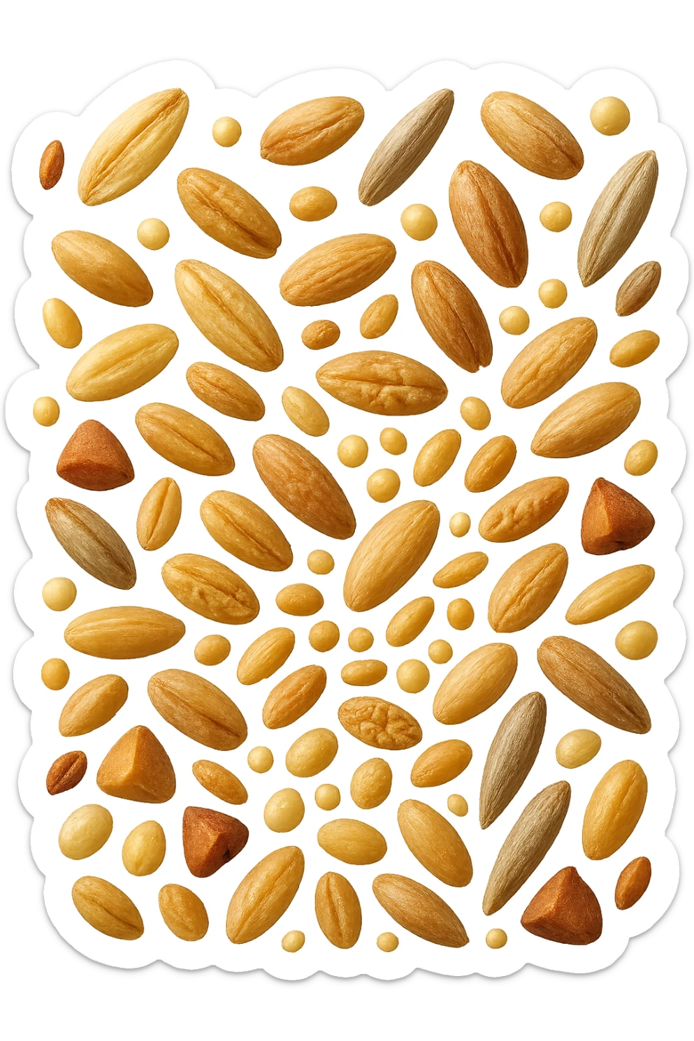 Avena, orzo, farro, segale, quinoa, grano saraceno FLUTTUANO IN ARIA, IPERREALISTICO 4K sticker
