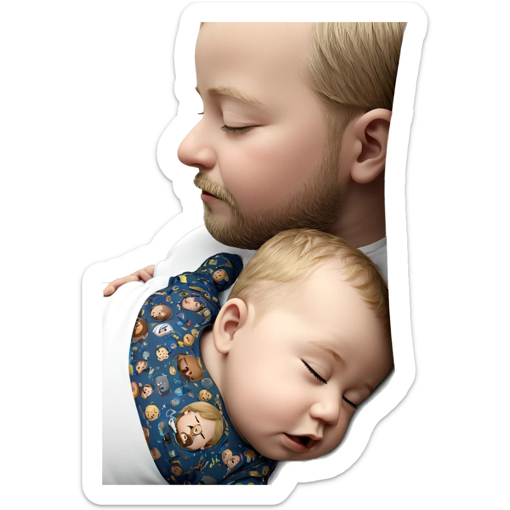 sleeping boys with beards sticker