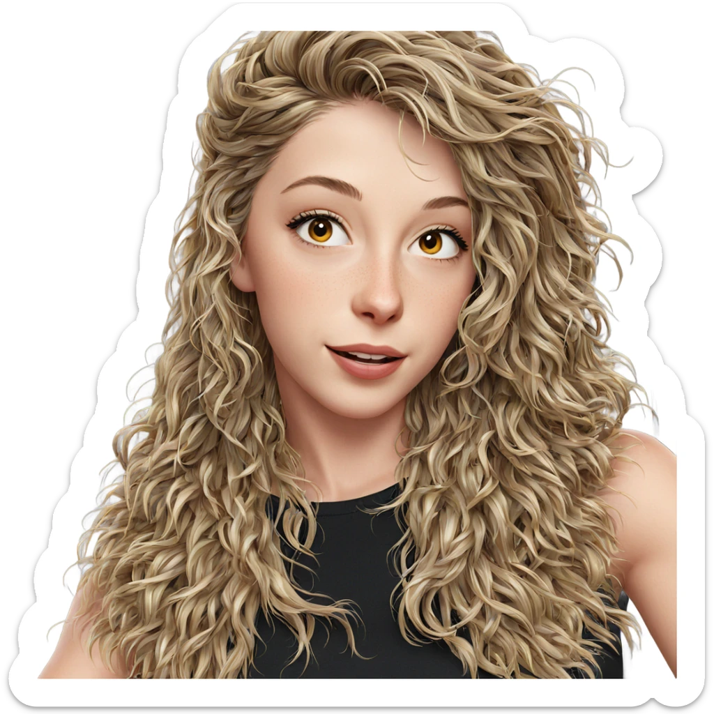 realistic portrait of girl sticker