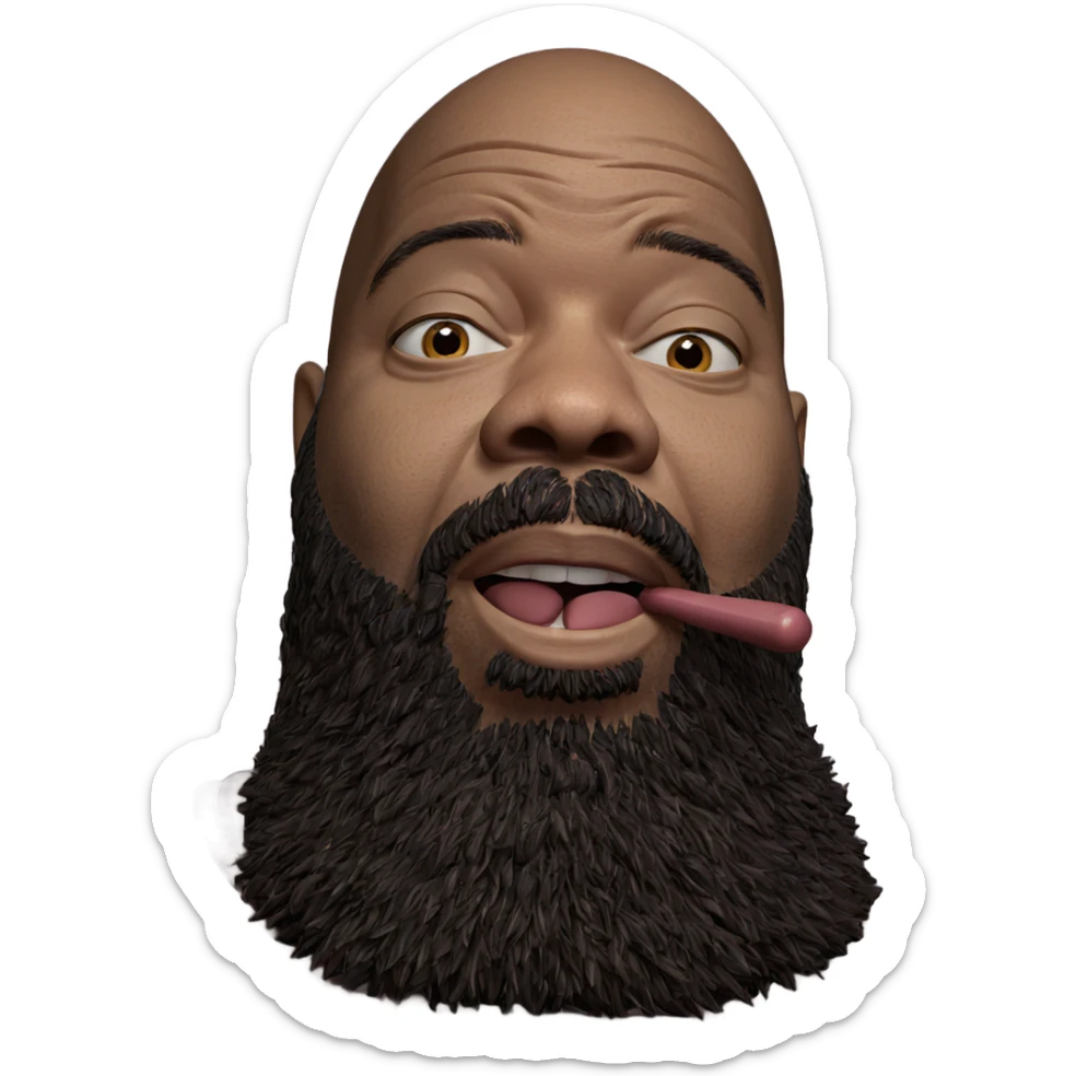 bald man with facial hair sticker