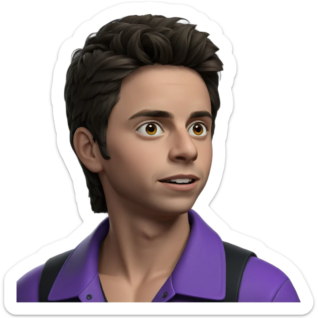 male portrait on black background sticker