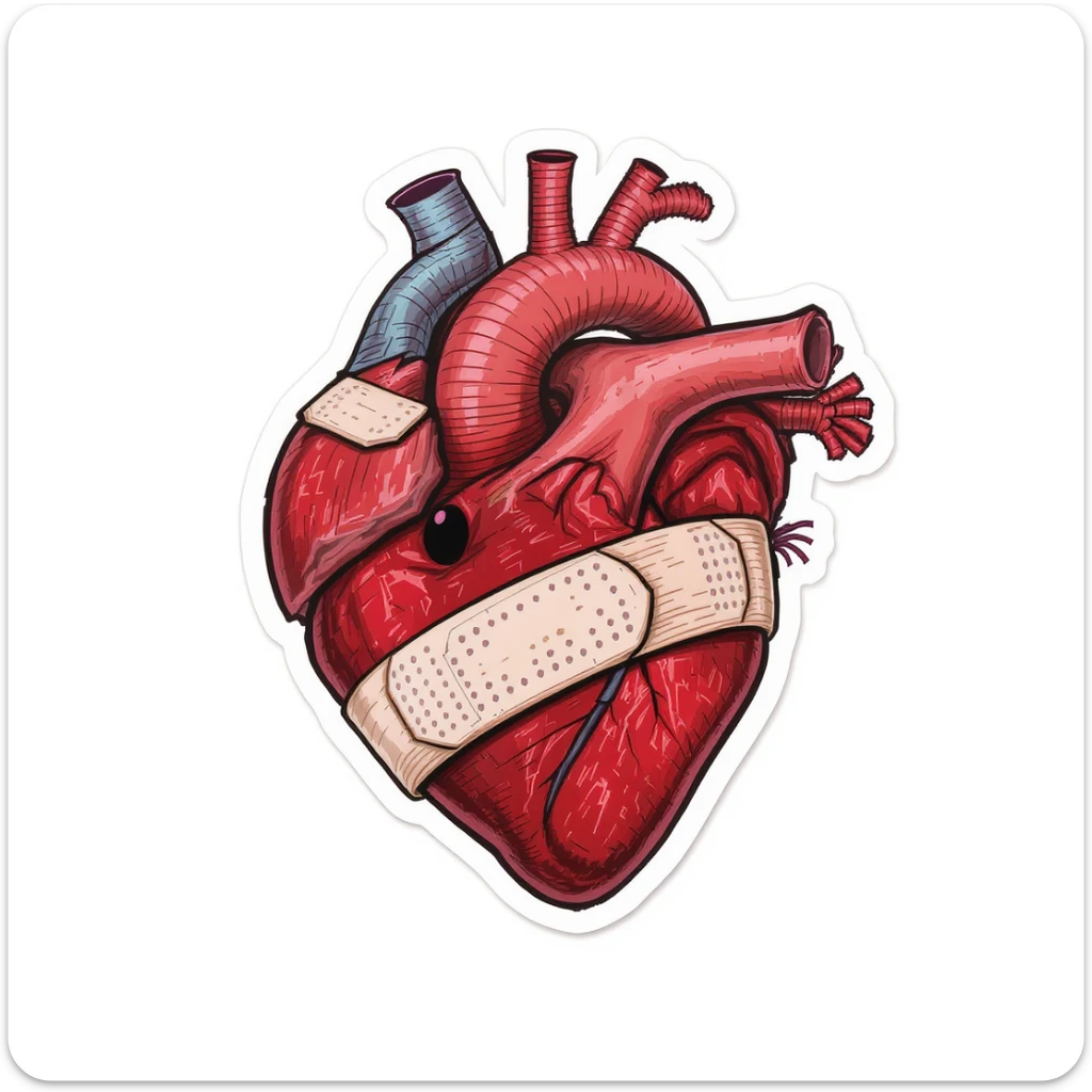 emo heart with a bandage sticker