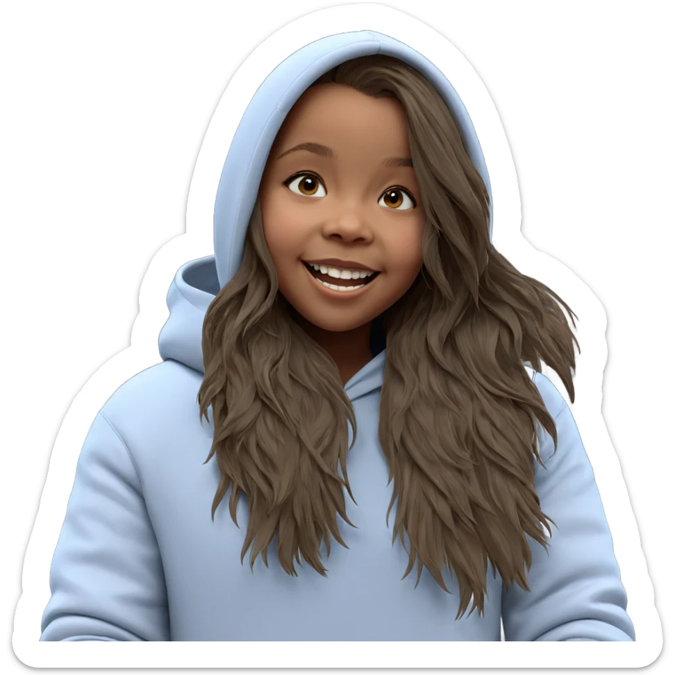 smiling girl in hoodie sticker