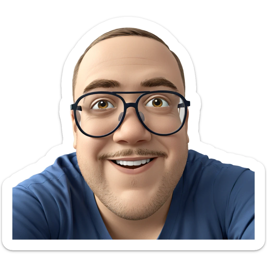 smiling boy with glasses portrait sticker