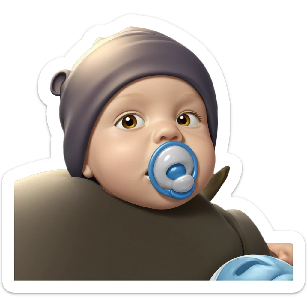 baby boy with pacifier sticker