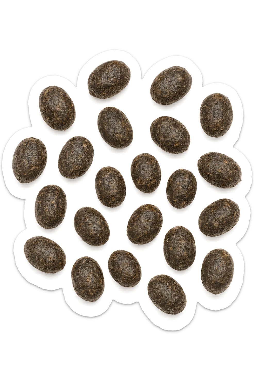 FECI DI ANIMALE A PALLINI VISTE DALL'ALTO, iperrealistico 4k, ISOLATA SU SFONDO BIANCO sticker