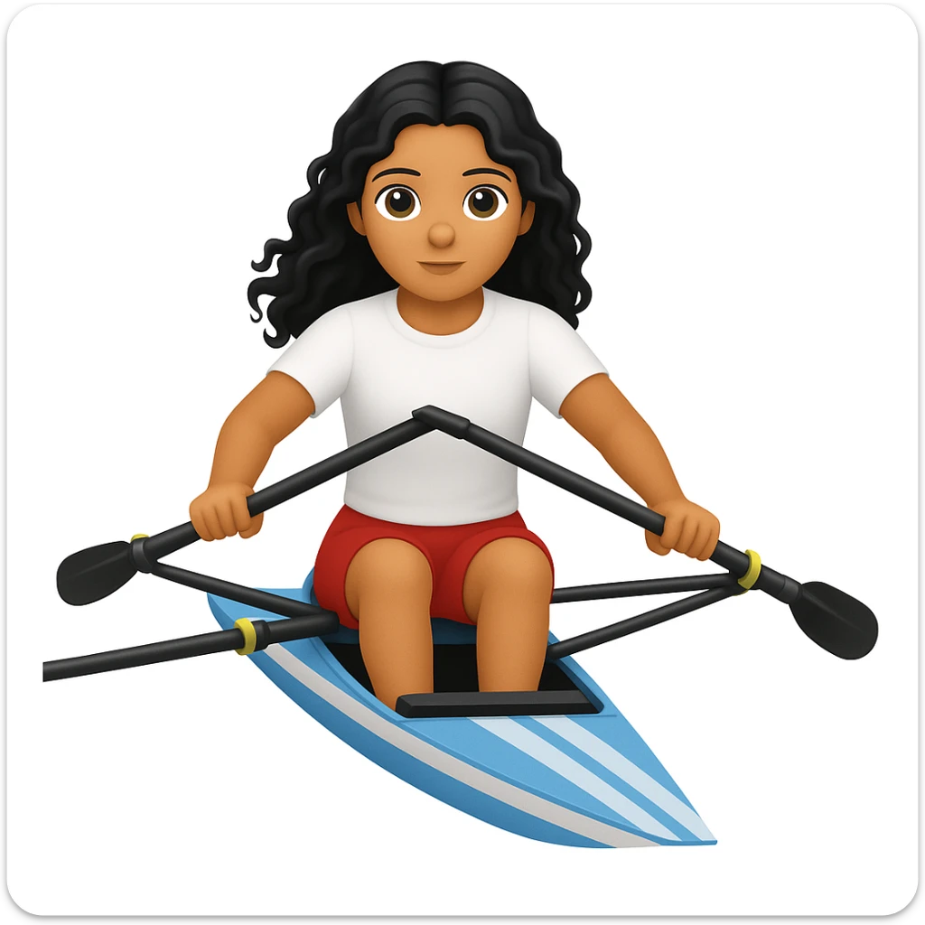 Make the girl's outfit red shorts and a white short-sleeved t-shirt in the style of apple style emojis sticker