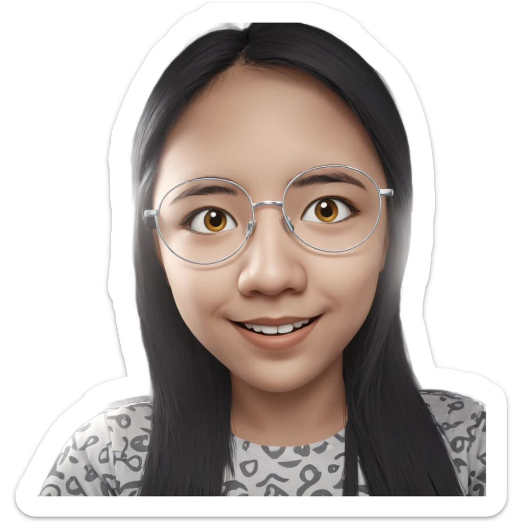 smiling girl in car interior sticker