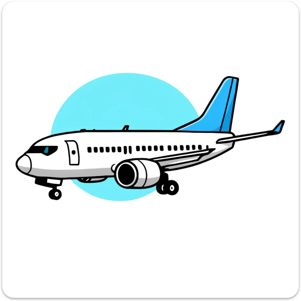 Boeing 737 commercial passenger airplane traveling around the world with Earth visible sticker