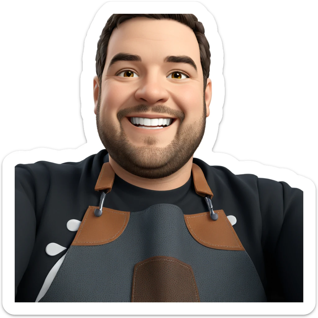 mature man smiling confidently sticker