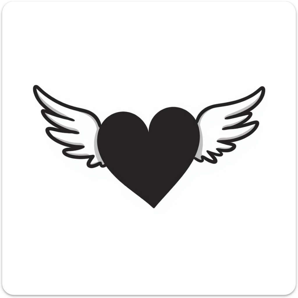 A heart that has wings and is flying sticker