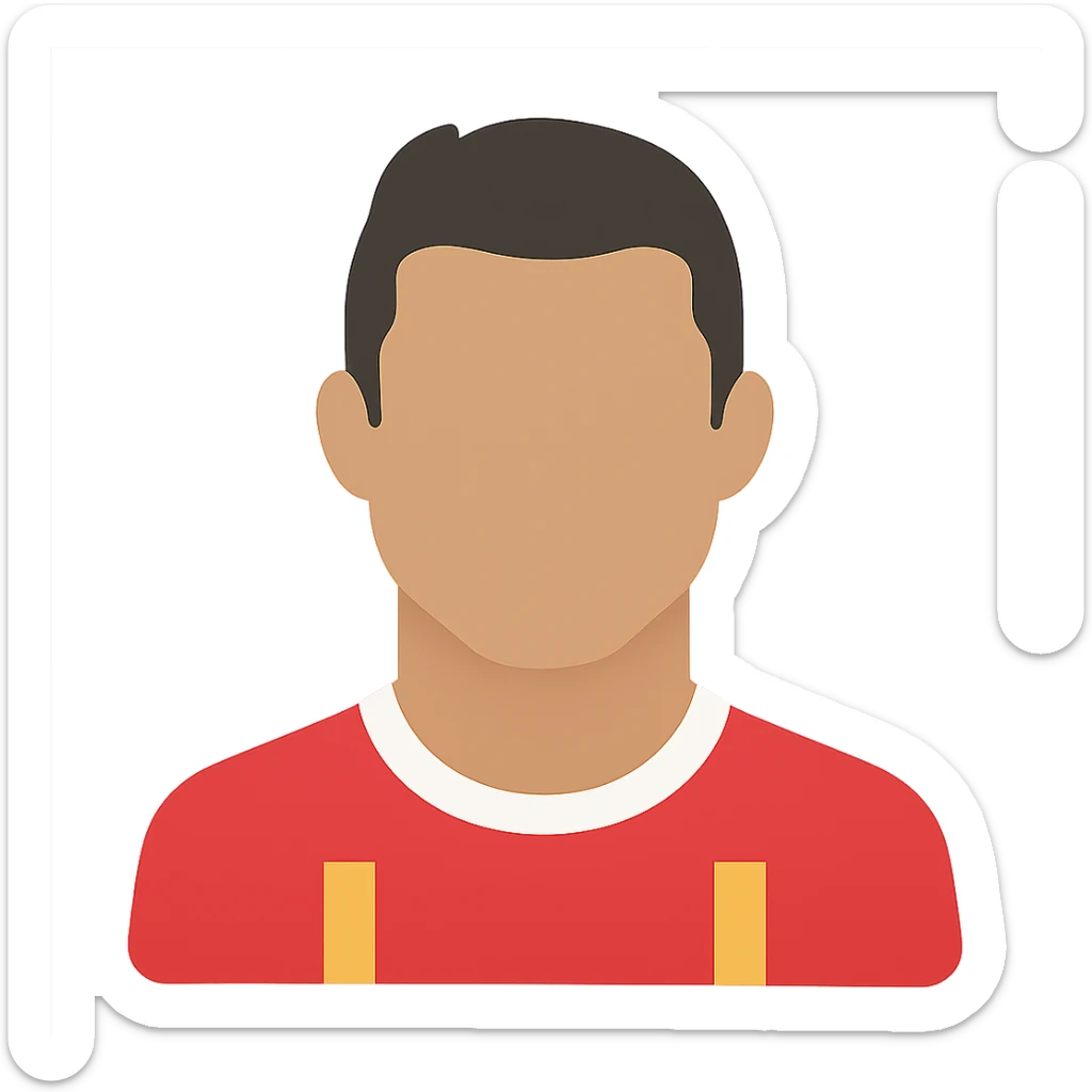 Cristiano Ronaldo as a flat color icon, simplified face and jersey sticker