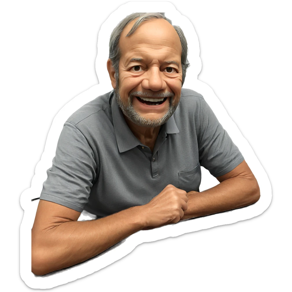 smiling old man with cake sticker