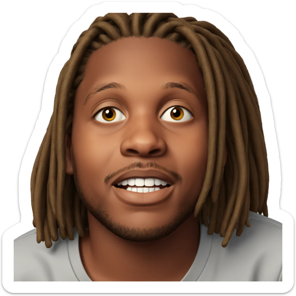 boy with dreadlocks smiling sticker