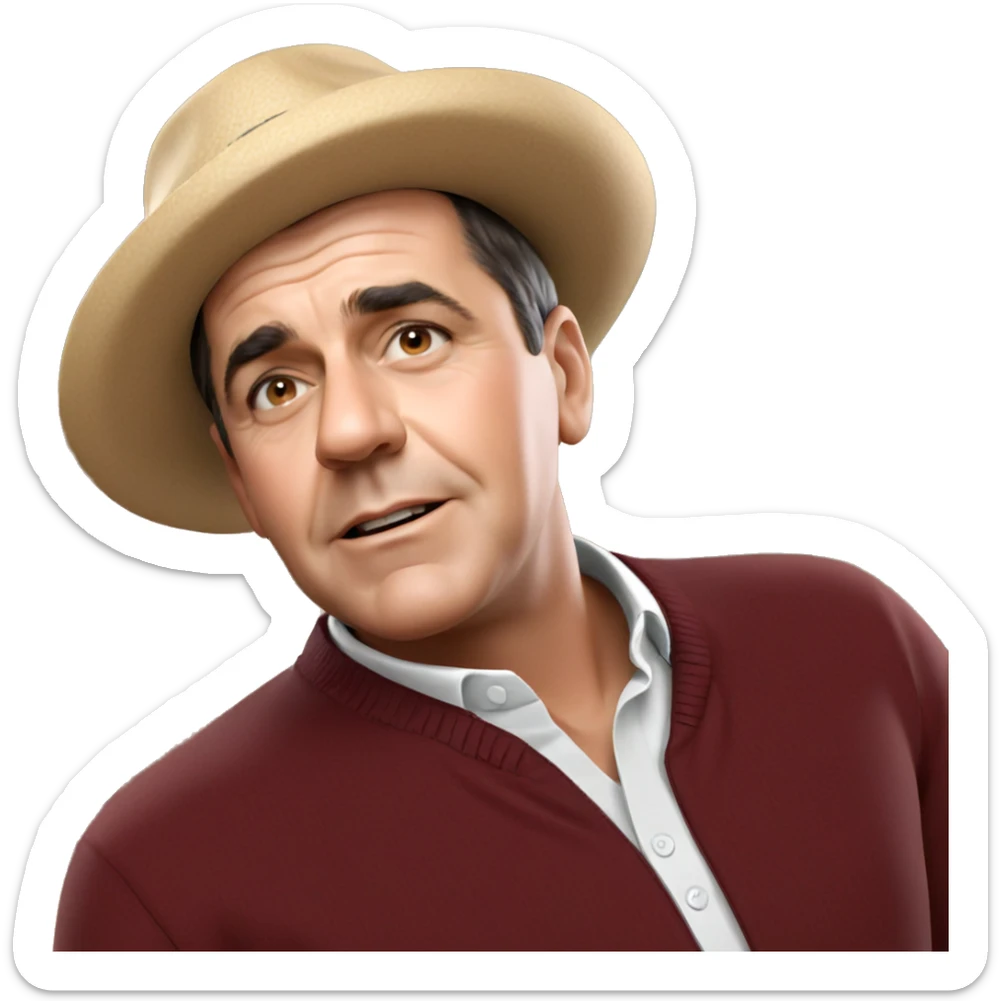 boy in hat with blur sticker