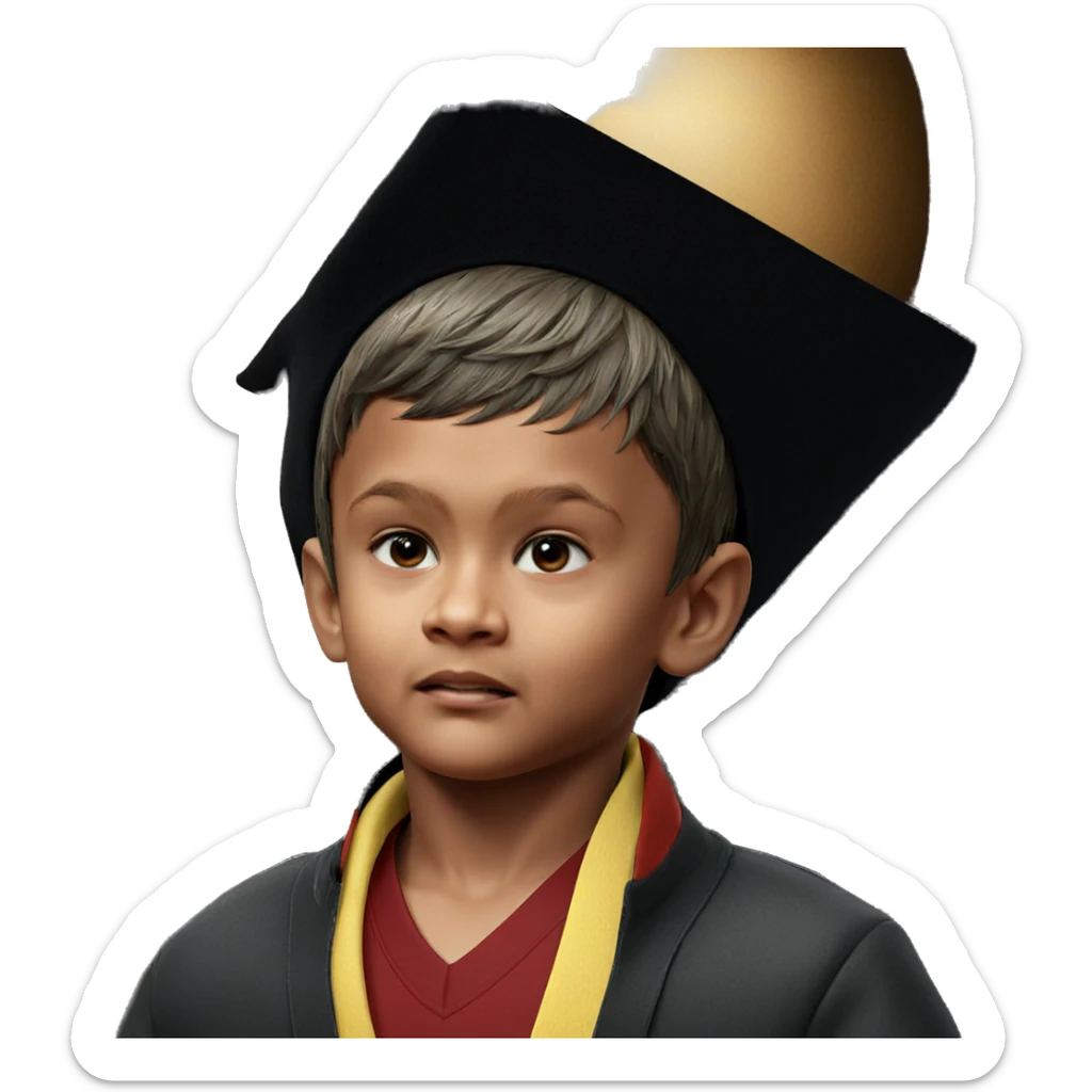 realistic portrait of a boy sticker