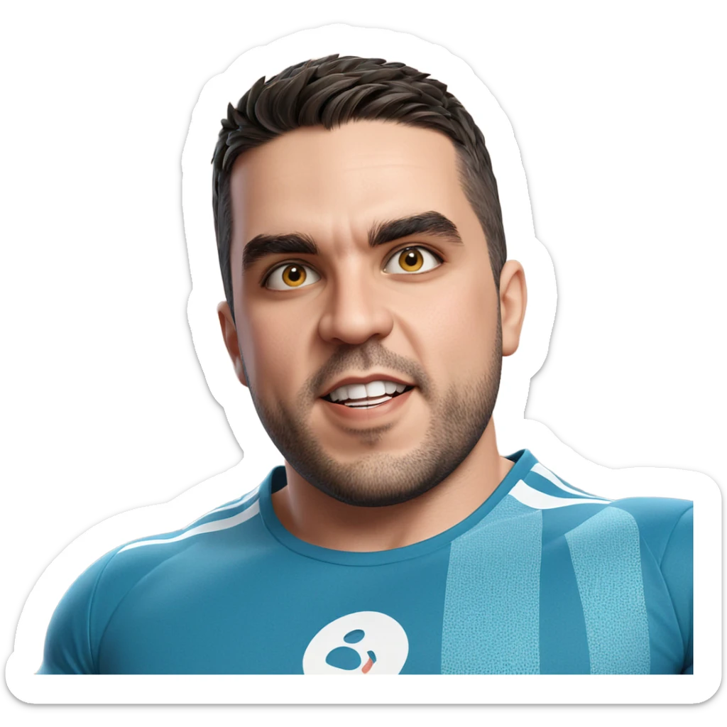 muscular male with short hair sticker