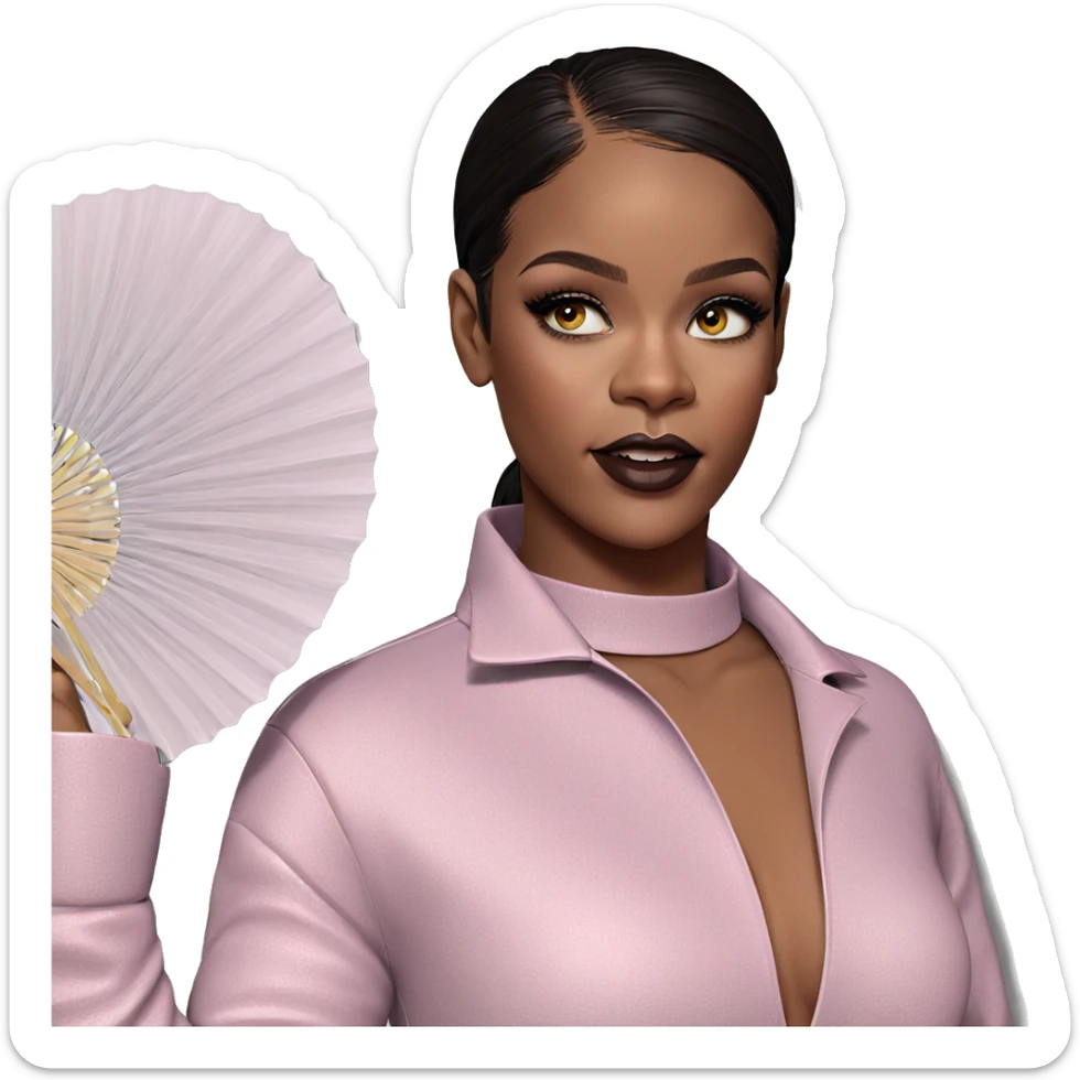 dark beauty with fan sticker