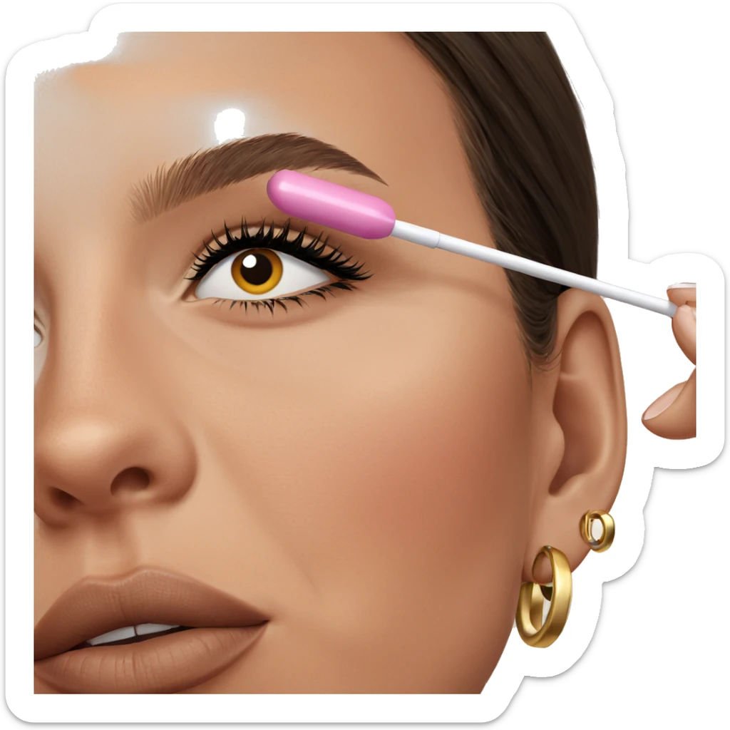 close-up of girl with earrings sticker