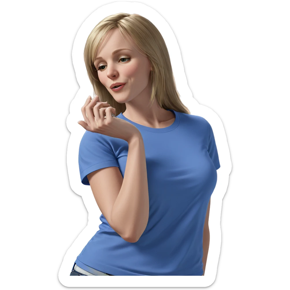 girls in blue shirts sticker